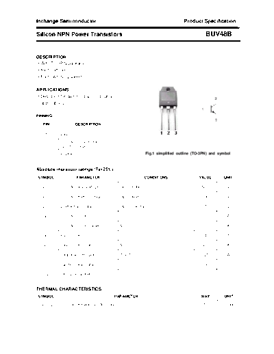 Inchange Semiconductor buv48b  . Electronic Components Datasheets Active components Transistors Inchange Semiconductor buv48b.pdf