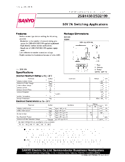 Sanyo 2sd2199  . Electronic Components Datasheets Active components Transistors Sanyo 2sd2199.pdf
