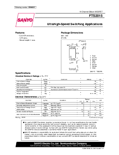 Sanyo fts2015  . Electronic Components Datasheets Active components Transistors Sanyo fts2015.pdf