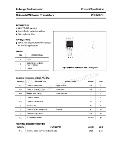 Inchange Semiconductor 2sc2373  . Electronic Components Datasheets Active components Transistors Inchange Semiconductor 2sc2373.pdf