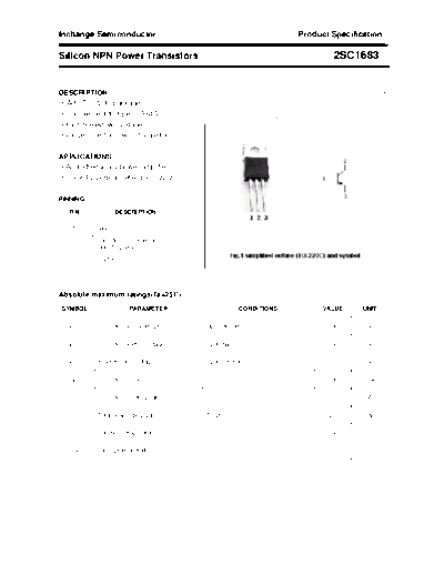 Inchange Semiconductor 2sc1683  . Electronic Components Datasheets Active components Transistors Inchange Semiconductor 2sc1683.pdf