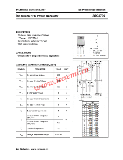 Inchange Semiconductor 2sc3799  . Electronic Components Datasheets Active components Transistors Inchange Semiconductor 2sc3799.pdf
