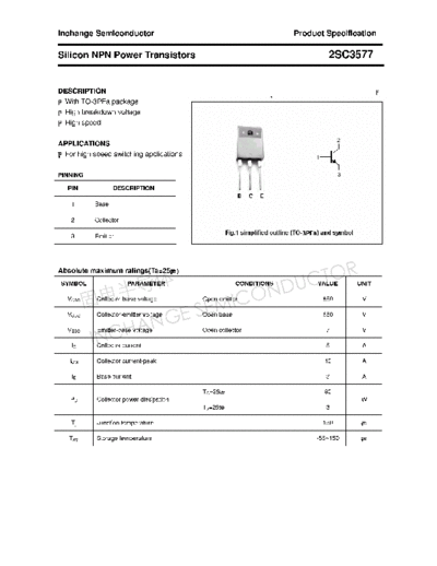 Inchange Semiconductor 2sc3577  . Electronic Components Datasheets Active components Transistors Inchange Semiconductor 2sc3577.pdf