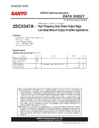 Sanyo 2sc5347a  . Electronic Components Datasheets Active components Transistors Sanyo 2sc5347a.pdf