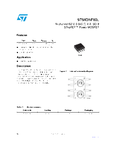 ST sts4dnf60l  . Electronic Components Datasheets Active components Transistors ST sts4dnf60l.pdf