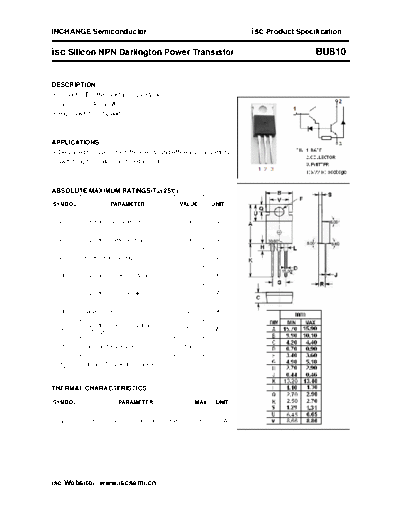 Inchange Semiconductor bu810  . Electronic Components Datasheets Active components Transistors Inchange Semiconductor bu810.pdf