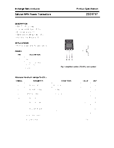 Inchange Semiconductor 2sd1717  . Electronic Components Datasheets Active components Transistors Inchange Semiconductor 2sd1717.pdf