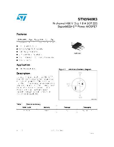 ST stn3n40k3  . Electronic Components Datasheets Active components Transistors ST stn3n40k3.pdf