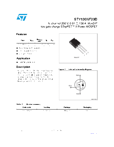 ST sty130nf20d  . Electronic Components Datasheets Active components Transistors ST sty130nf20d.pdf