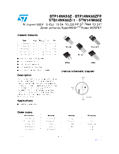 ST p14nk60z  p14nk60zfp  b14nk60z  b14nk60z-1  w14nk60z  . Electronic Components Datasheets Active components Transistors ST stp14nk60z_stp14nk60zfp_stb14nk60z_stb14nk60z-1_stw14nk60z.pdf