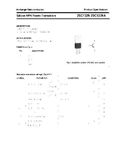 Inchange Semiconductor 2sc1226 2sc1226a  . Electronic Components Datasheets Active components Transistors Inchange Semiconductor 2sc1226_2sc1226a.pdf