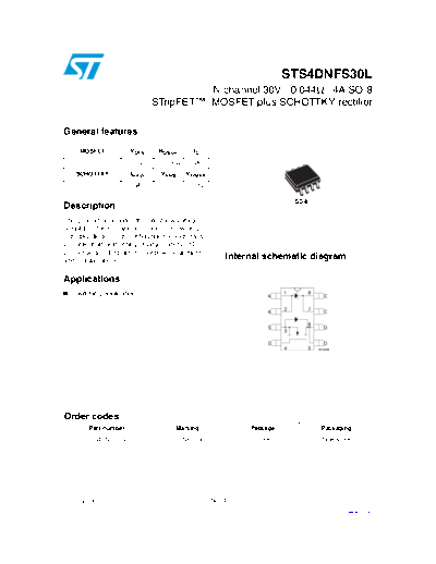 ST sts4dnfs30l  . Electronic Components Datasheets Active components Transistors ST sts4dnfs30l.pdf