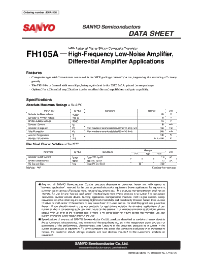 Sanyo fh105a  . Electronic Components Datasheets Active components Transistors Sanyo fh105a.pdf