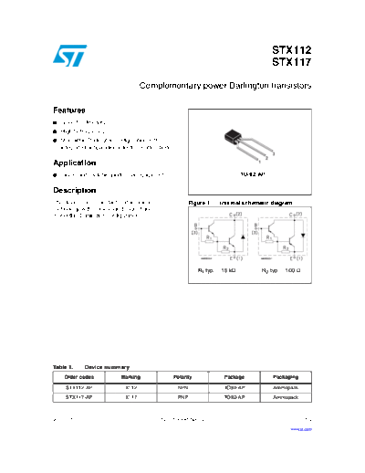 ST stx112 stx117  . Electronic Components Datasheets Active components Transistors ST stx112_stx117.pdf