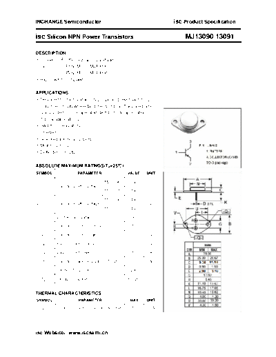 Inchange Semiconductor mj13090 13091  . Electronic Components Datasheets Active components Transistors Inchange Semiconductor mj13090_13091.pdf