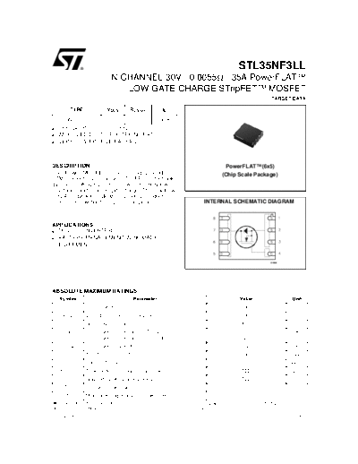 ST stl35nf3ll  . Electronic Components Datasheets Active components Transistors ST stl35nf3ll.pdf
