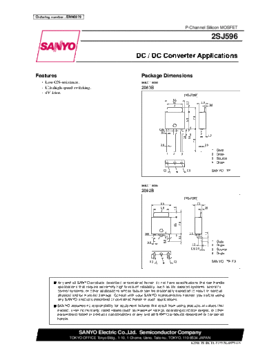 Sanyo 2sj596  . Electronic Components Datasheets Active components Transistors Sanyo 2sj596.pdf