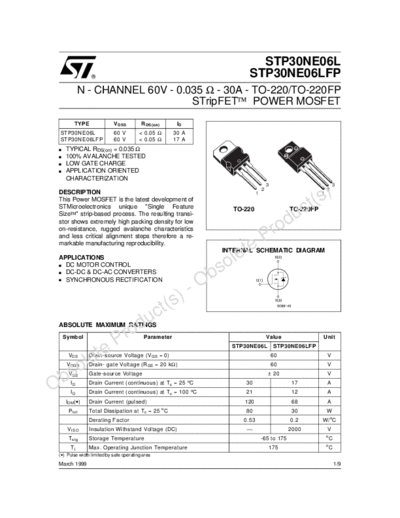 ST stp30ne06l-fp  . Electronic Components Datasheets Active components Transistors ST stp30ne06l-fp.pdf