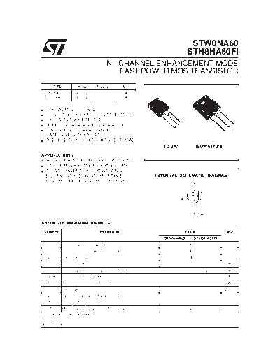 ST stw8na60  . Electronic Components Datasheets Active components Transistors ST stw8na60.pdf