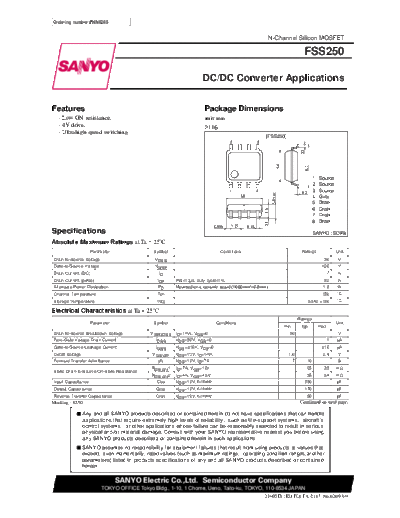 Sanyo fss250  . Electronic Components Datasheets Active components Transistors Sanyo fss250.pdf