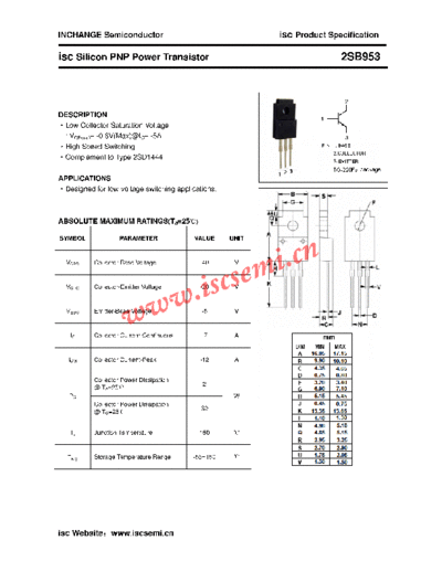 Inchange Semiconductor 2sb953  . Electronic Components Datasheets Active components Transistors Inchange Semiconductor 2sb953.pdf