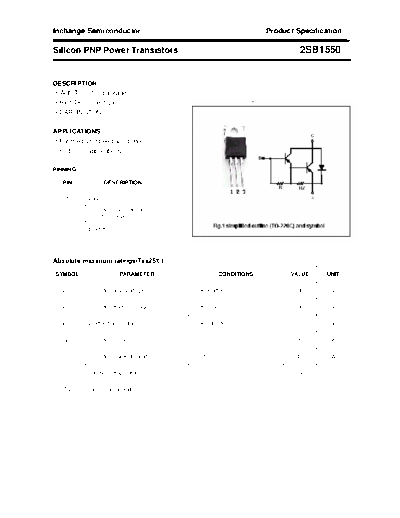 Inchange Semiconductor 2sb1550  . Electronic Components Datasheets Active components Transistors Inchange Semiconductor 2sb1550.pdf