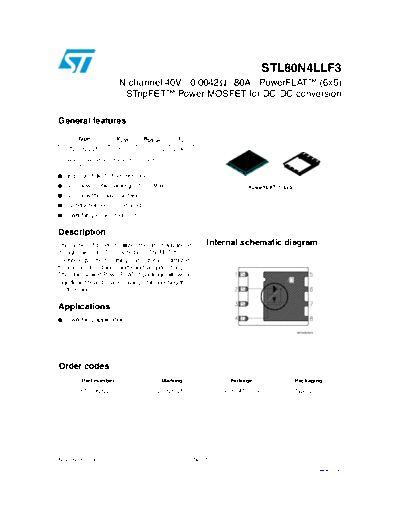 ST stl80n4llf3  . Electronic Components Datasheets Active components Transistors ST stl80n4llf3.pdf