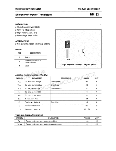 Inchange Semiconductor bd132  . Electronic Components Datasheets Active components Transistors Inchange Semiconductor bd132.pdf