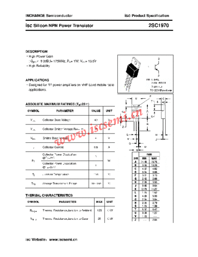 Inchange Semiconductor 2sc1970  . Electronic Components Datasheets Active components Transistors Inchange Semiconductor 2sc1970.pdf