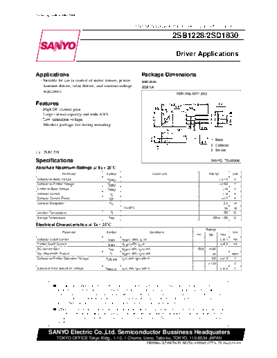 Sanyo 2sd1830  . Electronic Components Datasheets Active components Transistors Sanyo 2sd1830.pdf