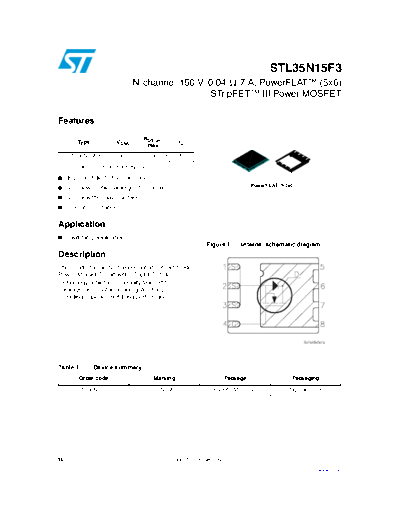 ST stl35n15f3  . Electronic Components Datasheets Active components Transistors ST stl35n15f3.pdf