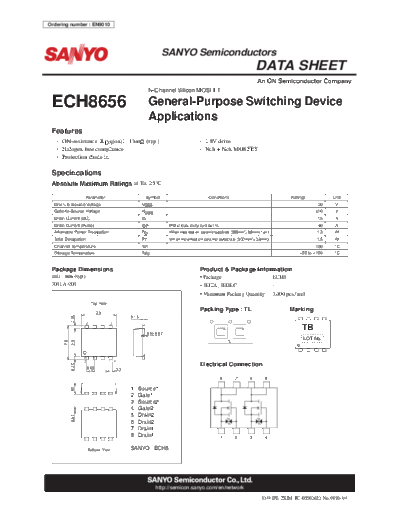 Sanyo ech8656  . Electronic Components Datasheets Active components Transistors Sanyo ech8656.pdf