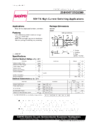 Sanyo 2sd2280  . Electronic Components Datasheets Active components Transistors Sanyo 2sd2280.pdf