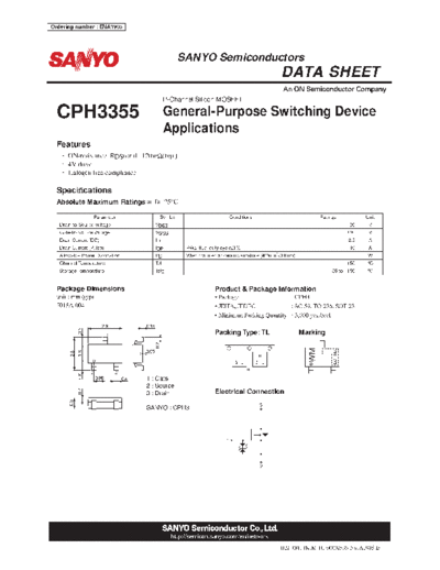 Sanyo cph3355  . Electronic Components Datasheets Active components Transistors Sanyo cph3355.pdf