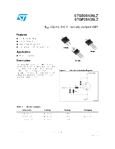 ST stgb35n35lz stgp35n35lz  . Electronic Components Datasheets Active components Transistors ST stgb35n35lz_stgp35n35lz.pdf