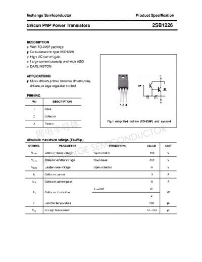 Inchange Semiconductor 2sb1226  . Electronic Components Datasheets Active components Transistors Inchange Semiconductor 2sb1226.pdf