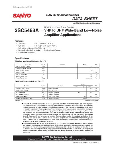 Sanyo 2sc5488a  . Electronic Components Datasheets Active components Transistors Sanyo 2sc5488a.pdf