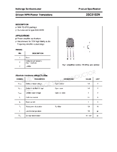 Inchange Semiconductor 2sc3182n  . Electronic Components Datasheets Active components Transistors Inchange Semiconductor 2sc3182n.pdf