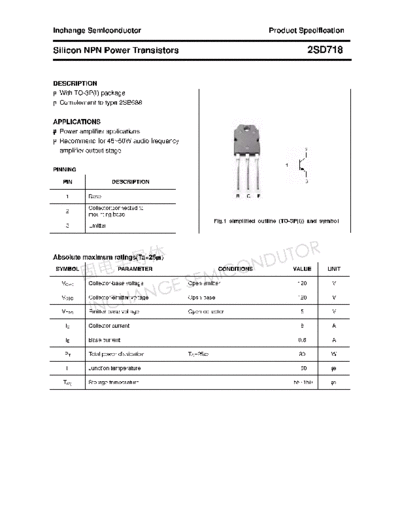 Inchange Semiconductor 2sd718  . Electronic Components Datasheets Active components Transistors Inchange Semiconductor 2sd718.pdf