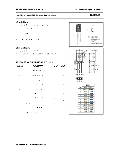 Inchange Semiconductor mje182  . Electronic Components Datasheets Active components Transistors Inchange Semiconductor mje182.pdf