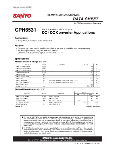 Sanyo cph6531  . Electronic Components Datasheets Active components Transistors Sanyo cph6531.pdf