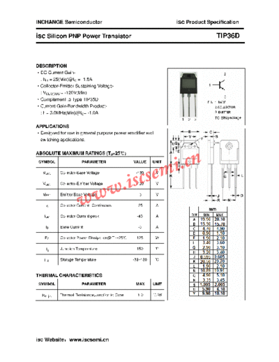Inchange Semiconductor tip36d  . Electronic Components Datasheets Active components Transistors Inchange Semiconductor tip36d.pdf