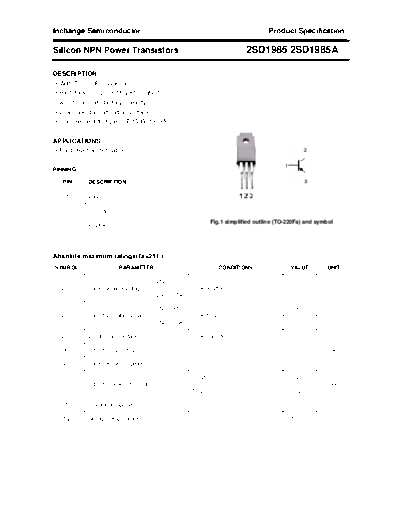 Inchange Semiconductor 2sd1985 2sd1985a  . Electronic Components Datasheets Active components Transistors Inchange Semiconductor 2sd1985_2sd1985a.pdf