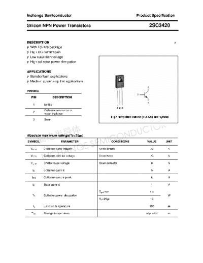 Inchange Semiconductor 2sc3420  . Electronic Components Datasheets Active components Transistors Inchange Semiconductor 2sc3420.pdf