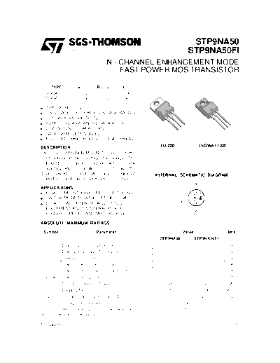 ST stp9na50  . Electronic Components Datasheets Active components Transistors ST stp9na50.pdf