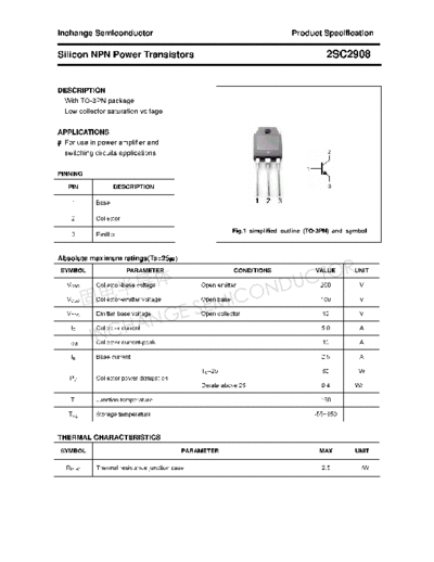 Inchange Semiconductor 2sc2908  . Electronic Components Datasheets Active components Transistors Inchange Semiconductor 2sc2908.pdf