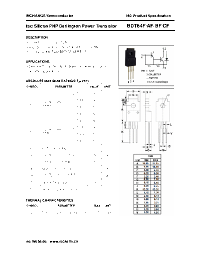 Inchange Semiconductor bdt64f af bf cf  . Electronic Components Datasheets Active components Transistors Inchange Semiconductor bdt64f_af_bf_cf.pdf