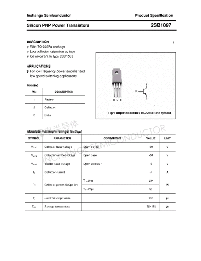 Inchange Semiconductor 2sb1097  . Electronic Components Datasheets Active components Transistors Inchange Semiconductor 2sb1097.pdf