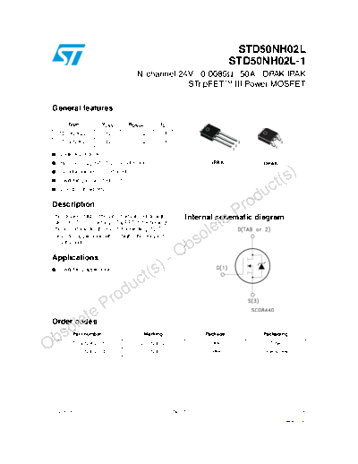 ST std50nh02l std50nh02l-1  . Electronic Components Datasheets Active components Transistors ST std50nh02l_std50nh02l-1.pdf