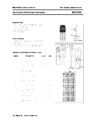 Inchange Semiconductor 2sc5352  . Electronic Components Datasheets Active components Transistors Inchange Semiconductor 2sc5352.pdf